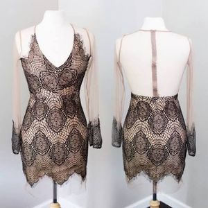 Black lace cocktail dress
